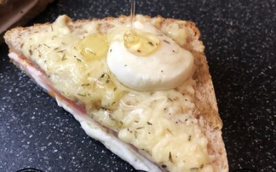 Croque monsieur chèvre-miel healthy