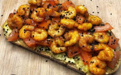Tartine avocat-crevettes express