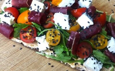 Tartine viande des grisons et feta