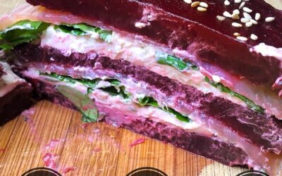 Millefeuille healthy chèvre betterave