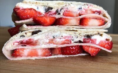 Wrap rapide fraises-chocolat