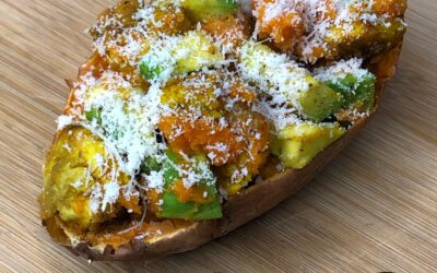 Patate douce farcie healthy poulet-avocat